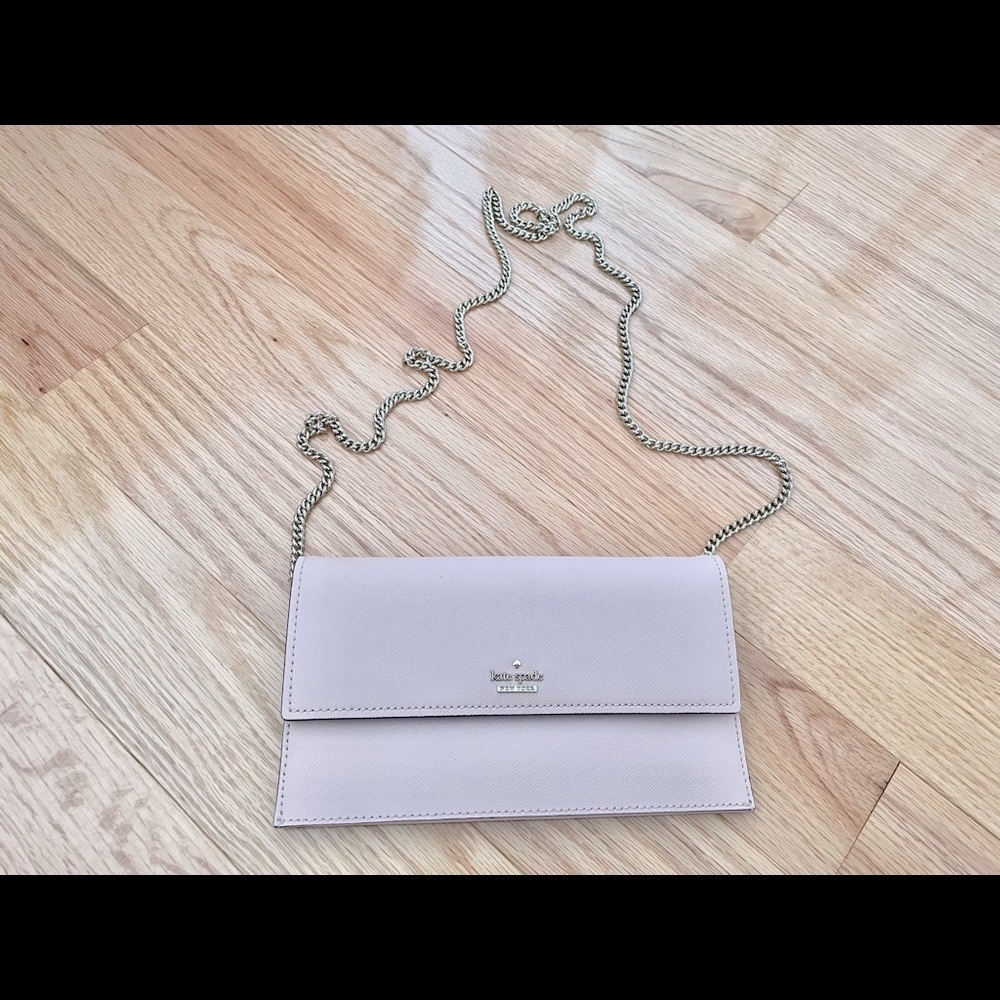 Kate Spade blush pink crossbody bag with chain strap
